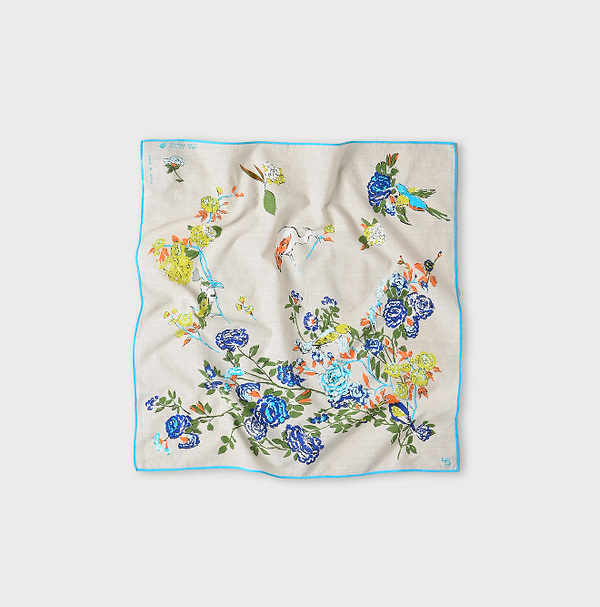 Khadi Bird Garden Bandana Beige