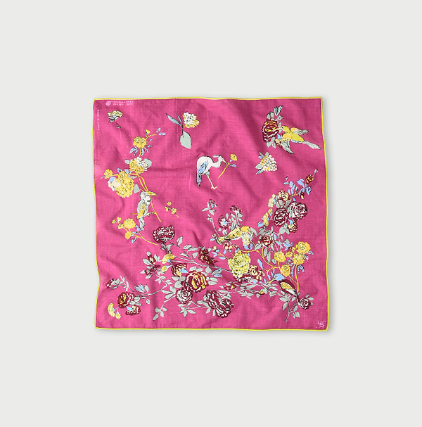 Khadi Bird Garden Bandana Pink