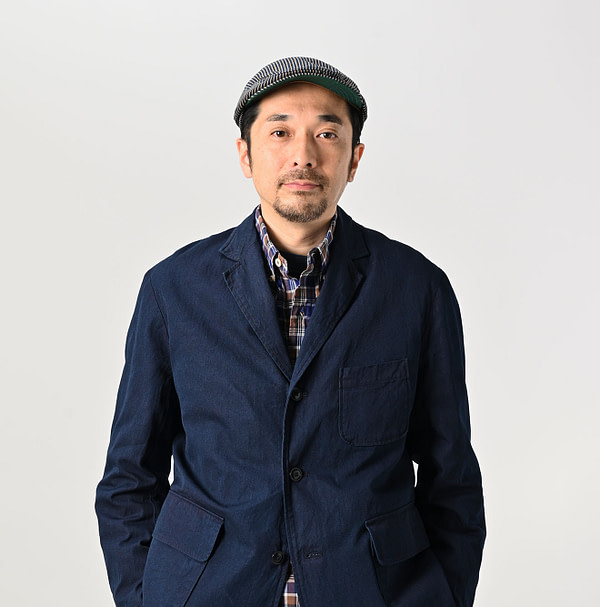 Indigo Thin Gabardine 908 Miyuki Jacket Male Model