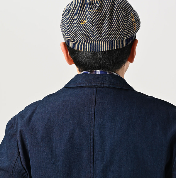 Indigo Thin Gabardine 908 Miyuki Jacket Detail
