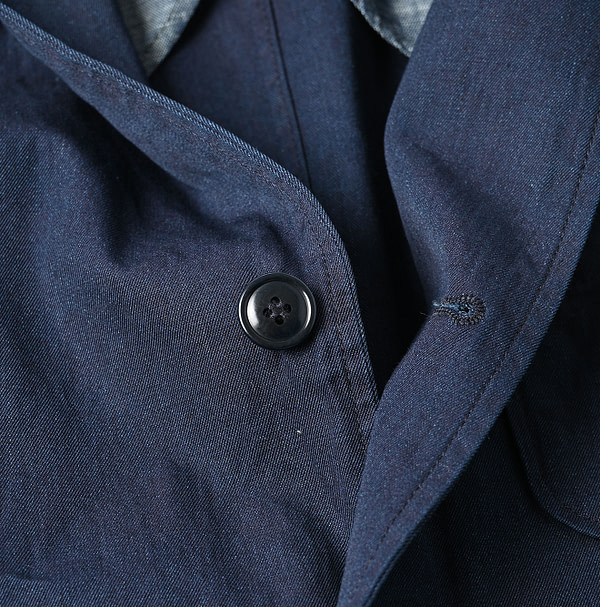 Indigo Thin Gabardine 908 Miyuki Jacket Detail