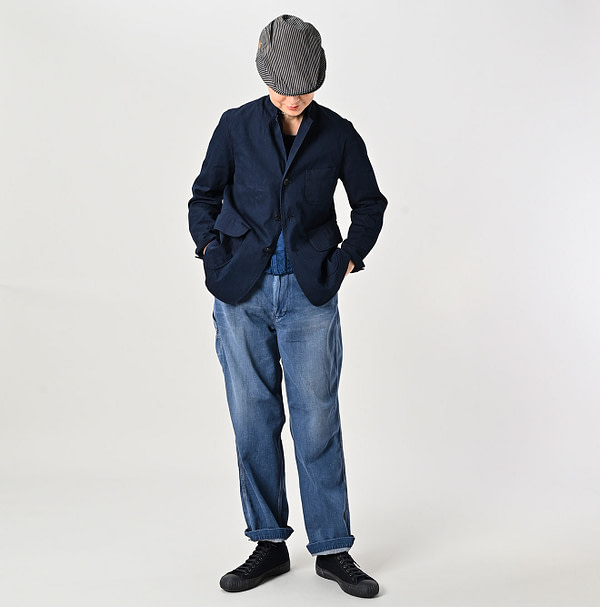Indigo Thin Gabardine 908 Miyuki Jacket Female Model