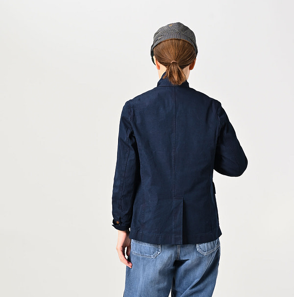 Indigo Thin Gabardine 908 Miyuki Jacket Female Model
