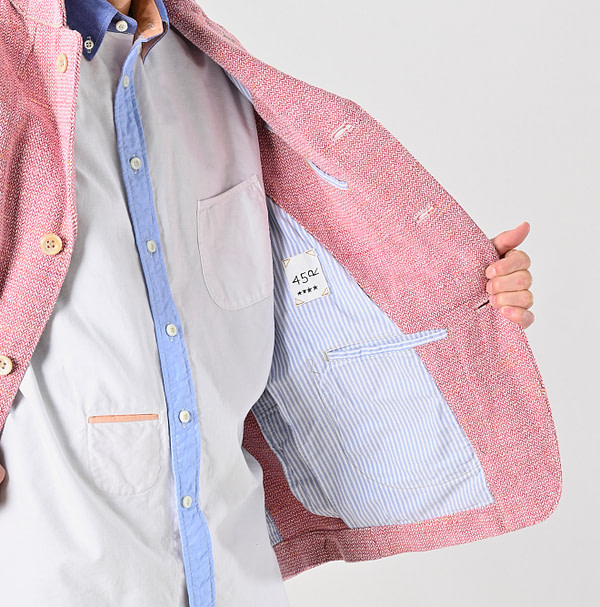 Cotton Linen Tweed Notting Hill Jacket Detail