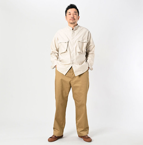 Thin Back Satin 908 Neem Shirt Male Model