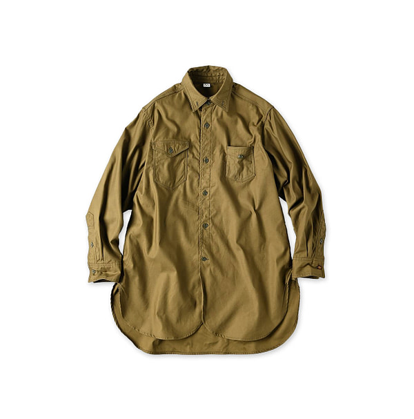 Thin Back Satin 908 Gacha-Pocket Shirt Khaki
