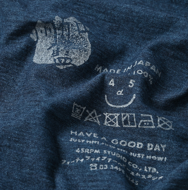 Indigo Tenjiku 908 Ocean T-shirt Nou Detail