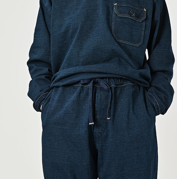 Indigo Dekoboko Tenjiku 908 Sweat Pants Detail