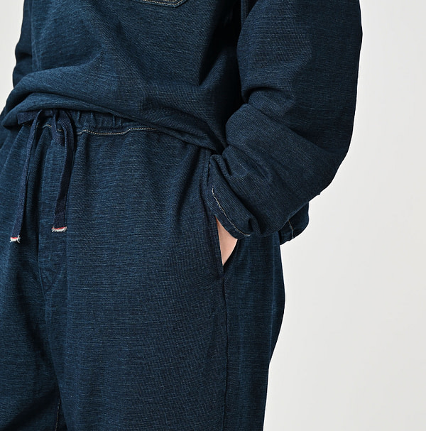 Indigo Dekoboko Tenjiku 908 Sweat Pants Detail