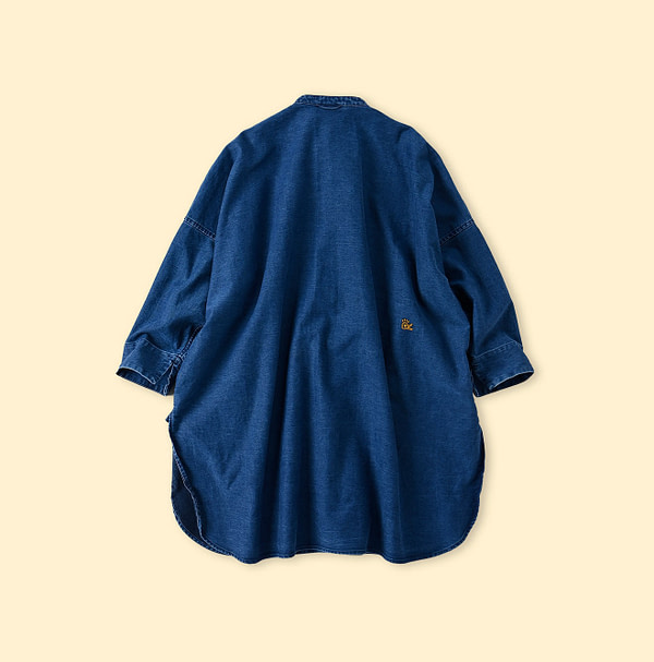 ONE ONE Futatabi Iroiro Denim Frill Tunic Zyu Back