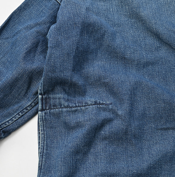 ONE ONE Futatabi Iroiro Denim Frill Tunic Zyu Detail