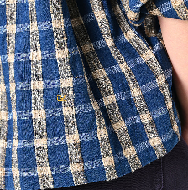 Indian Silk Tanba Cloth Tuck Blouse Detail
