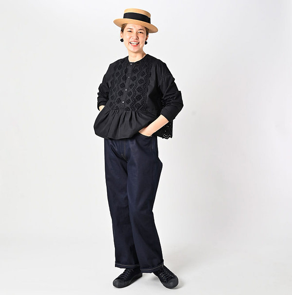Thin Gabardine Cutwork Female Model
