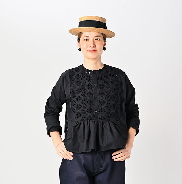 Thin Gabardine Cutwork Female Model