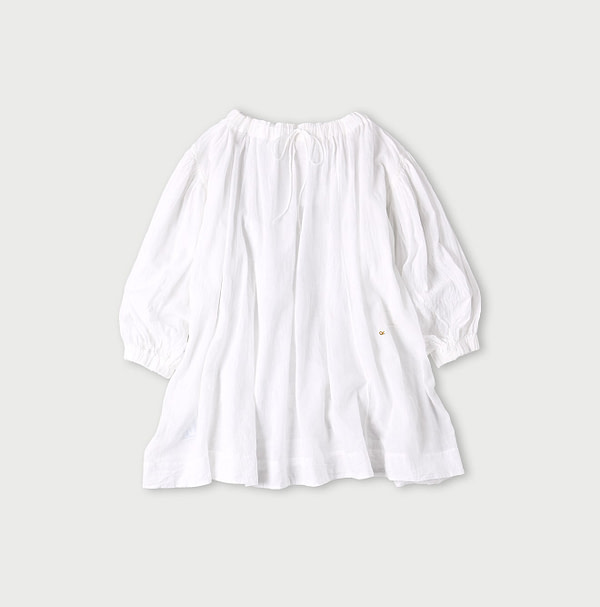 Gauze Shirring Tunic Blouse Back
