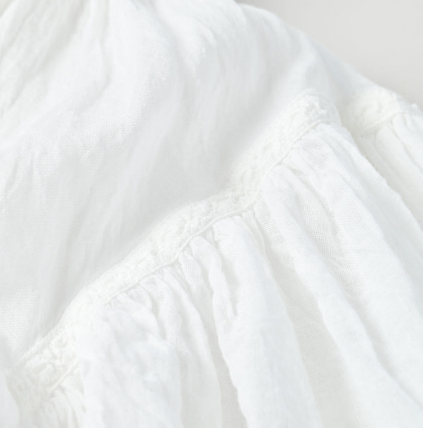 Gauze Shirring Tunic Blouse Detail