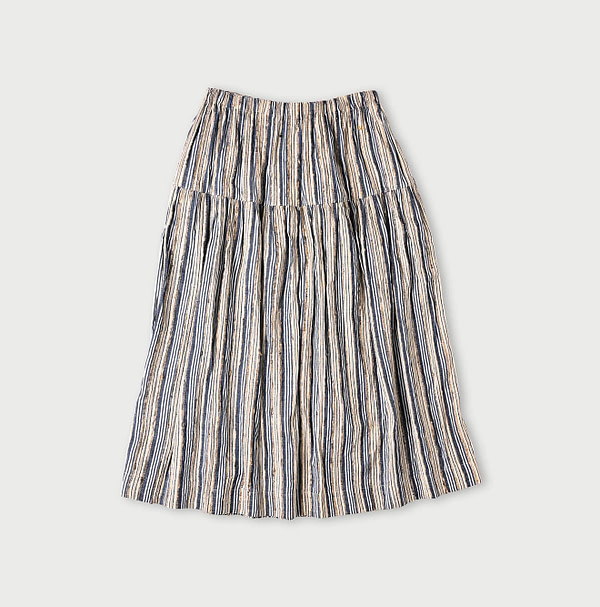 Indian Silk Tanba Cloth Tiered Skirt Back