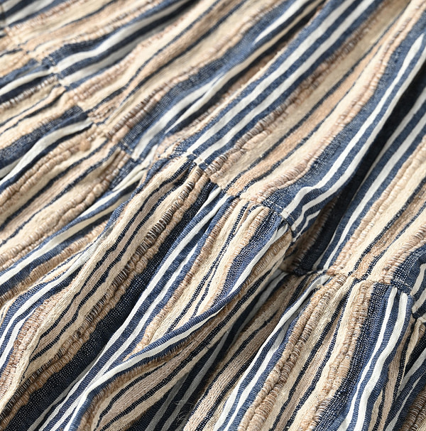 Indian Silk Tanba Cloth Tiered Skirt Detail