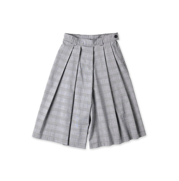 Summer Wool Culotte Skirt Glen Check