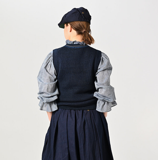 Indigo Tilden Knitsew Vest Female Model