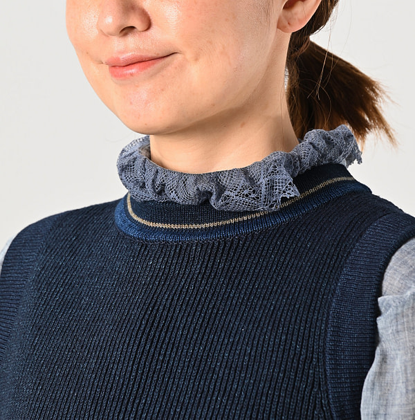 Indigo Tilden Knitsew Vest Detail