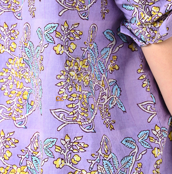 Seasonal Terms Block Print Blouse Detail