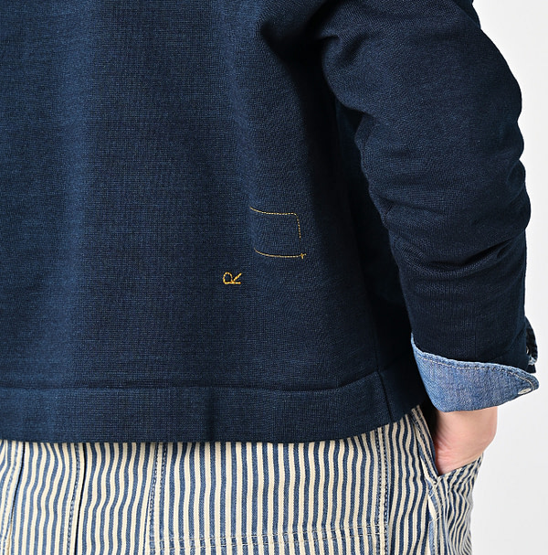Indigo Knitsew Square Cardigan Detail