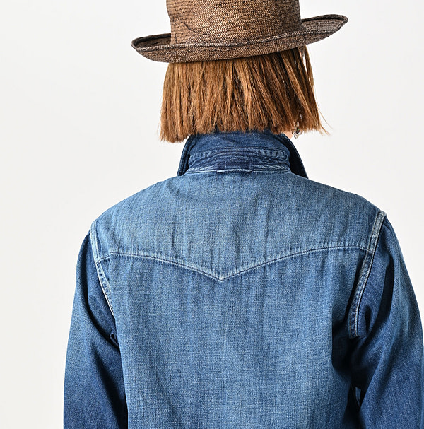 Shirt Denim 908 Eastern Shirt Distressed Detail