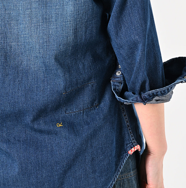 Shirt Denim 908 Eastern Shirt Distressed Detail