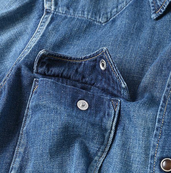 Shirt Denim 908 Eastern Shirt Distressed Detail