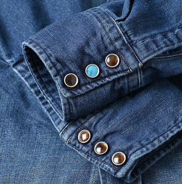 Shirt Denim 908 Eastern Shirt Distressed Detail