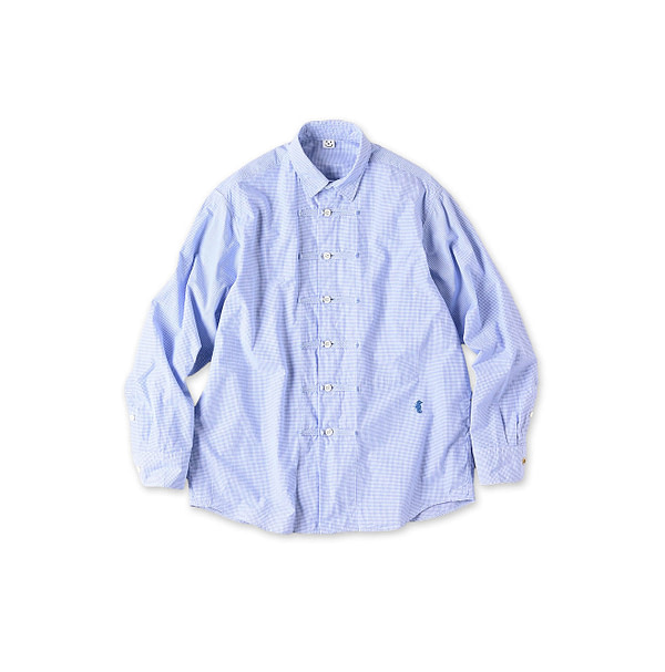 Compact Damp 908 8-knot Shirt Blue Tattersall