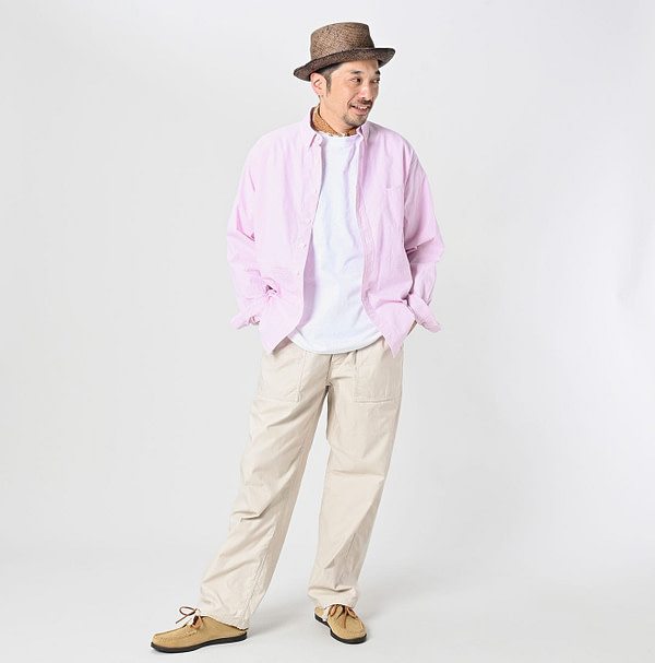 Compact Damp 908 Ocean Button Down Shirt Male Model