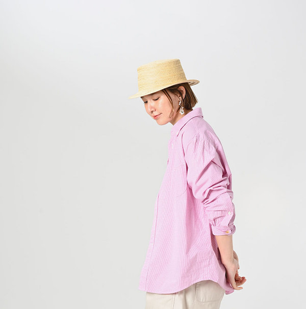 Compact Damp 908 Ocean Button Down Shirt Female Model