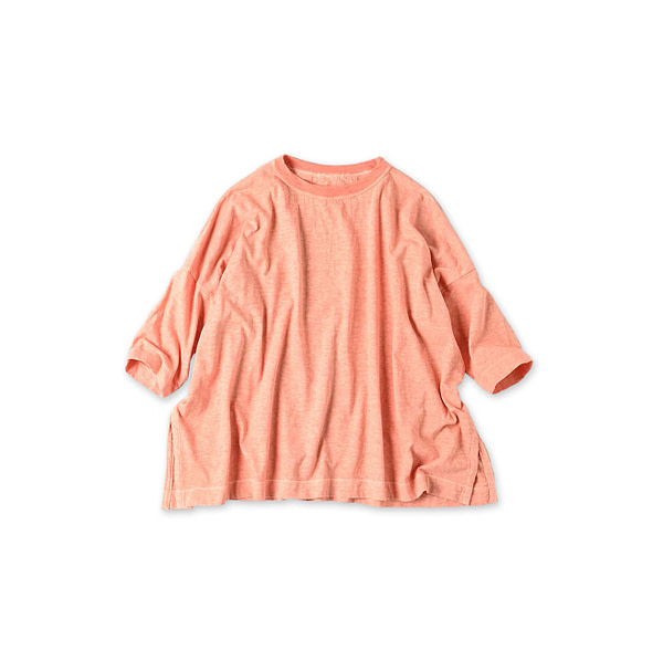 Plant Dyed Tenjiku Big Slit T-shirt Tulip