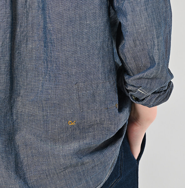 Cotton Linen Ruri Dungaree 908 Neem Shirt Nou Detail