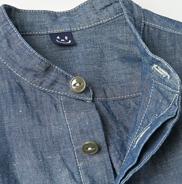 Cotton Linen Ruri Dungaree 908 Neem Shirt Nou Detail
