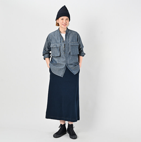 Cotton Linen Ruri Dungaree 908 Neem Shirt Nou Female Model