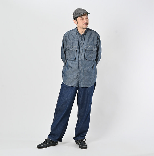 Cotton Linen Ruri Dungaree 908 Neem Shirt Nou Male Model