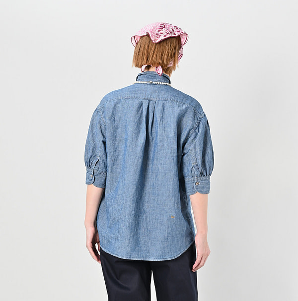 Cotton Linen Ruri Dungaree Half Sleeve Coupe Shirt Zyu Female Model