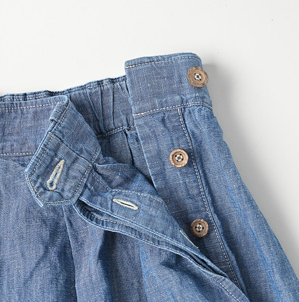 Cotton Linen Ruri Dungaree Bloomer Pants Zyu Detail