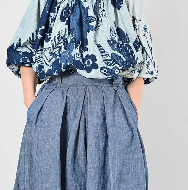 Cotton Linen Ruri Dungaree Bloomer Pants Zyu Detail