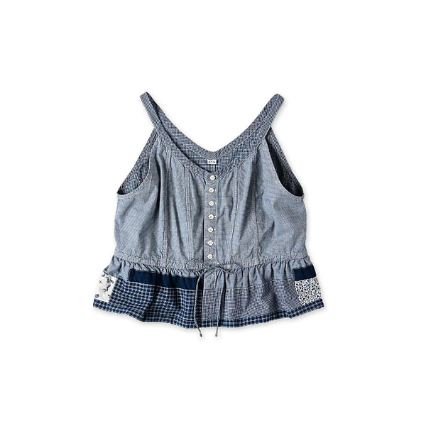 Indigo Patchwork Corset Camisole