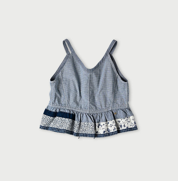 Indigo Patchwork Corset Camisole Back
