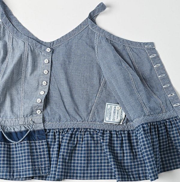 Indigo Patchwork Corset Camisole Detail