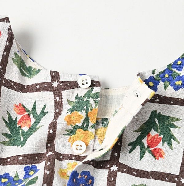 Khadi Fleur Chambre Print Puff Blouse Detail