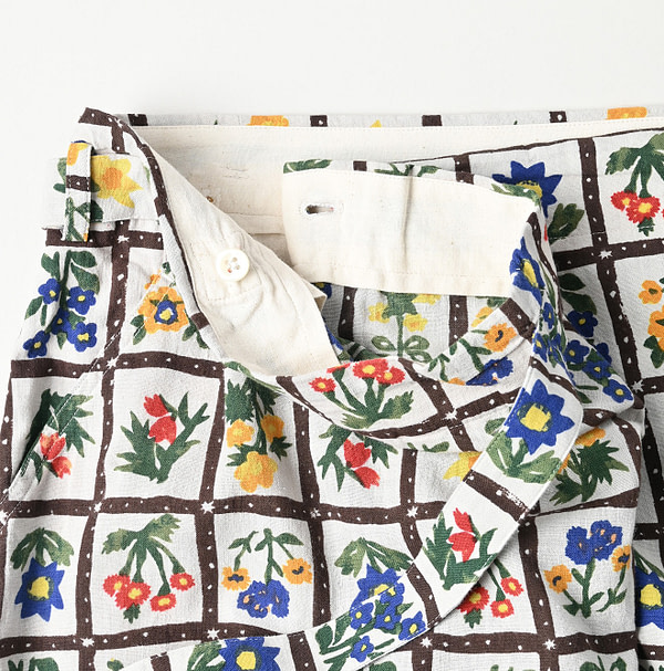Khadi Fleur Chambre Print Wrapped Skirt Detail