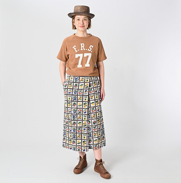 Khadi Fleur Chambre Print Wrapped Skirt Female Model
