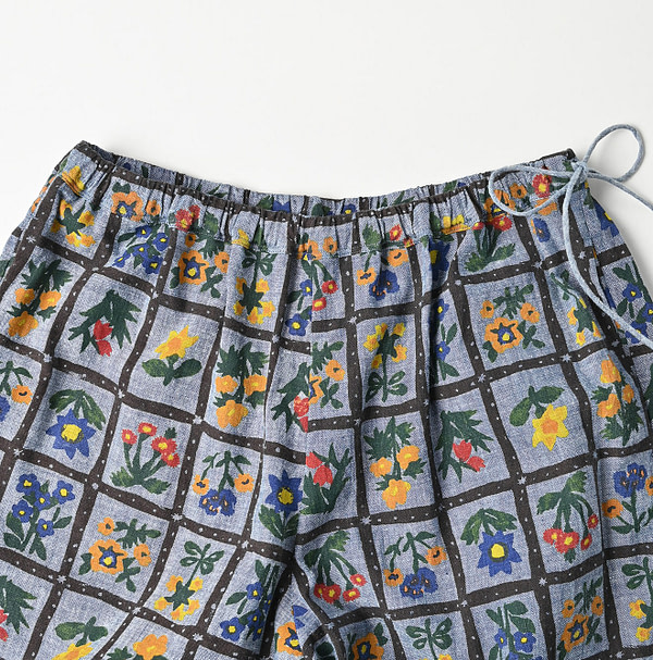Dungaree Khadi Fleur Chambre Print Rapper Pants Detail