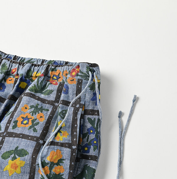 Dungaree Khadi Fleur Chambre Print Rapper Pants Detail
